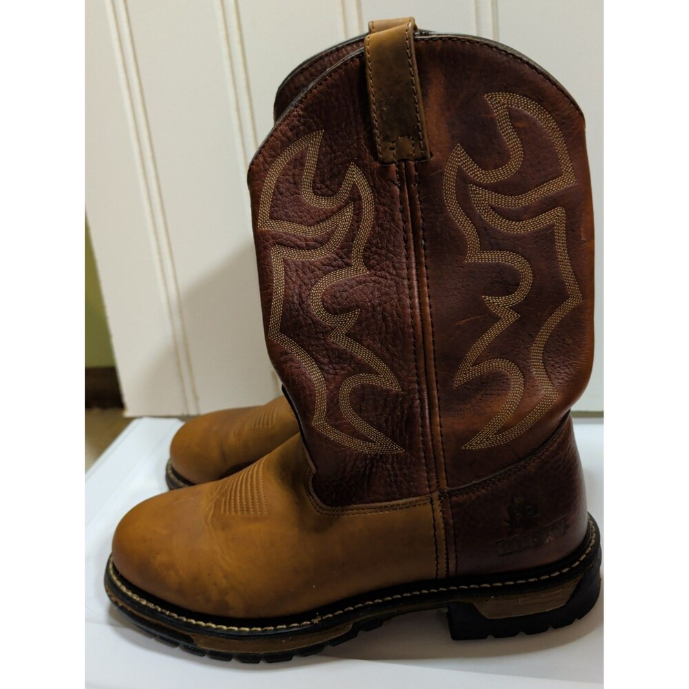 Rocky Mens 2732 Original Ride Branson Roper Western Work Boots Size 11 M Vintage